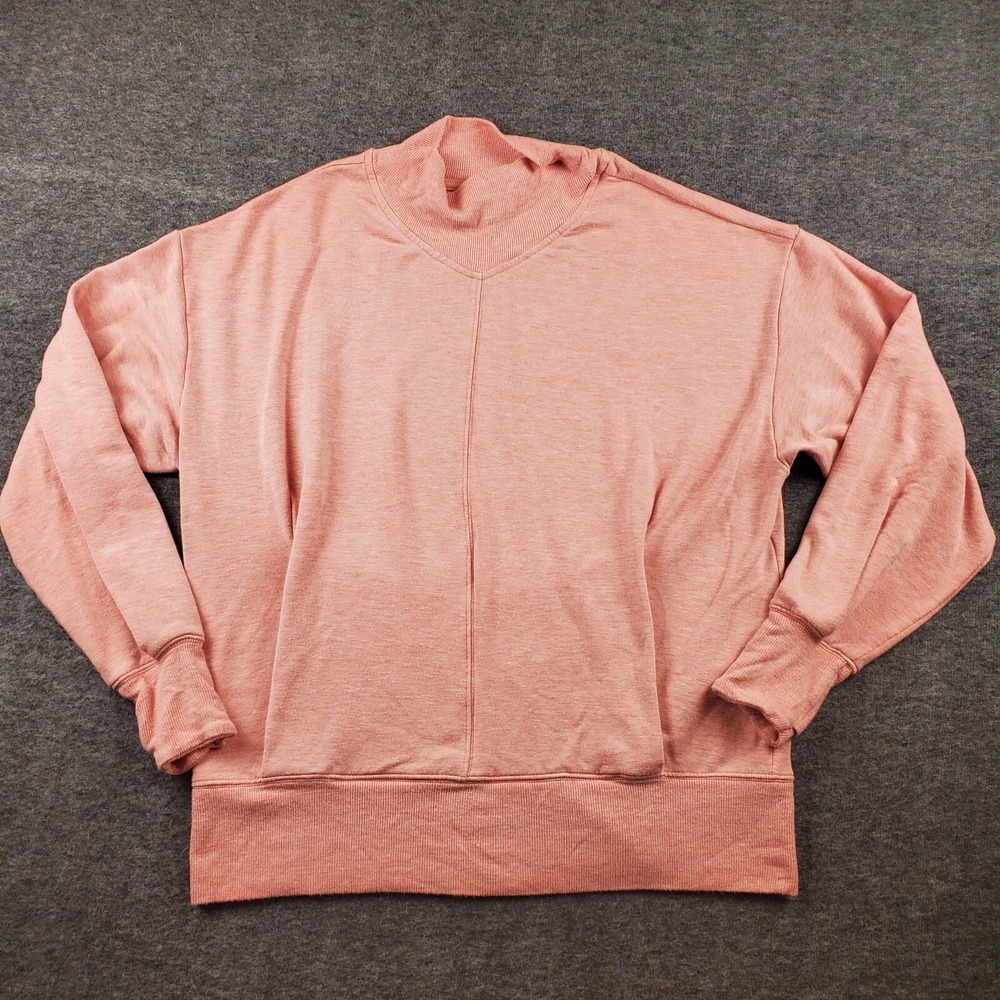 Athleta Sweatshirt Womens M Pink Apollo Crewneck Pullover Yoga Casual Pocket